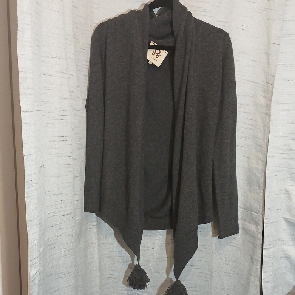Figue Gray Women's Sweater with Tassels 100% Cashmere Sz M/L